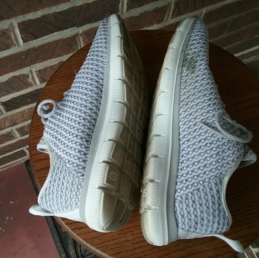 Skechers Gray and White Memory Foam Sneakers - image 8